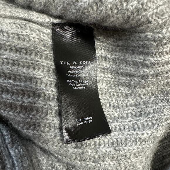 Rag & Bone Pierce Ribbed 100% Cashmere Sweater Dress, Gray, $650 retail, Large - Picture 10 of 10